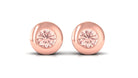Round Cut Morganite Solitaire Stud Earrings in Bezel Setting Morganite - ( AAA ) - Quality - Rosec Jewels