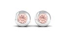 Round Cut Morganite Solitaire Stud Earrings in Bezel Setting Morganite - ( AAA ) - Quality - Rosec Jewels