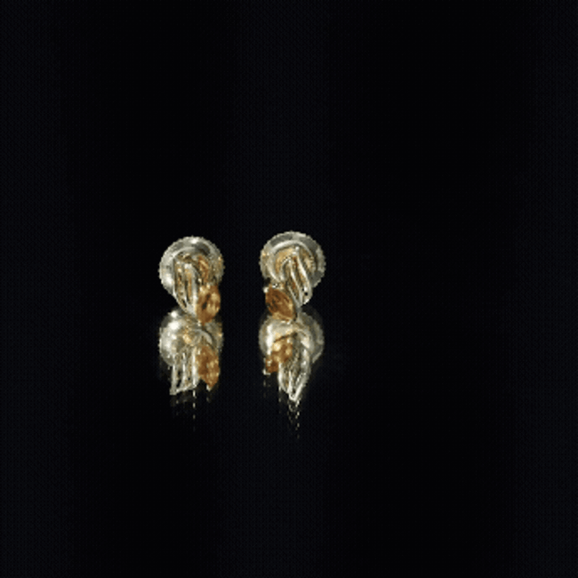 Nature Inspired Citrine Leaf Earrings in Gold Plated Silver AAA 14K Yellow Gold Plated Silver - Rosec Jewels