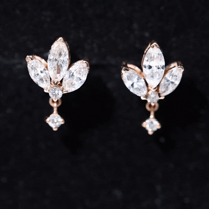 Rosec Jewels-1.75 CT Marquise and Round Cut Diamond Stud Drop Earrings