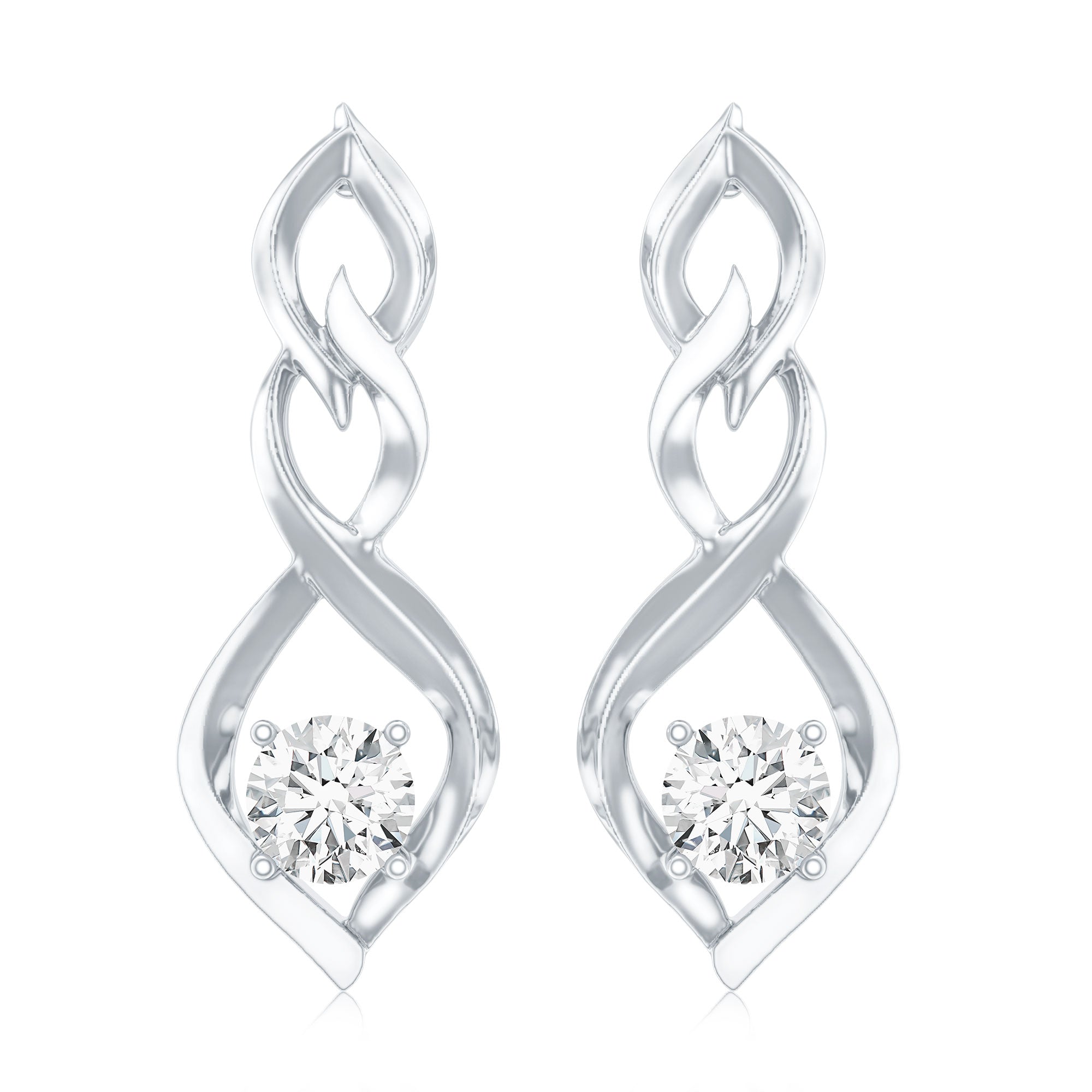 Certified Lab Grown Diamond Bridal Earrings With Screw Back Lab - ( EF-VS ) - Rosec Jewels