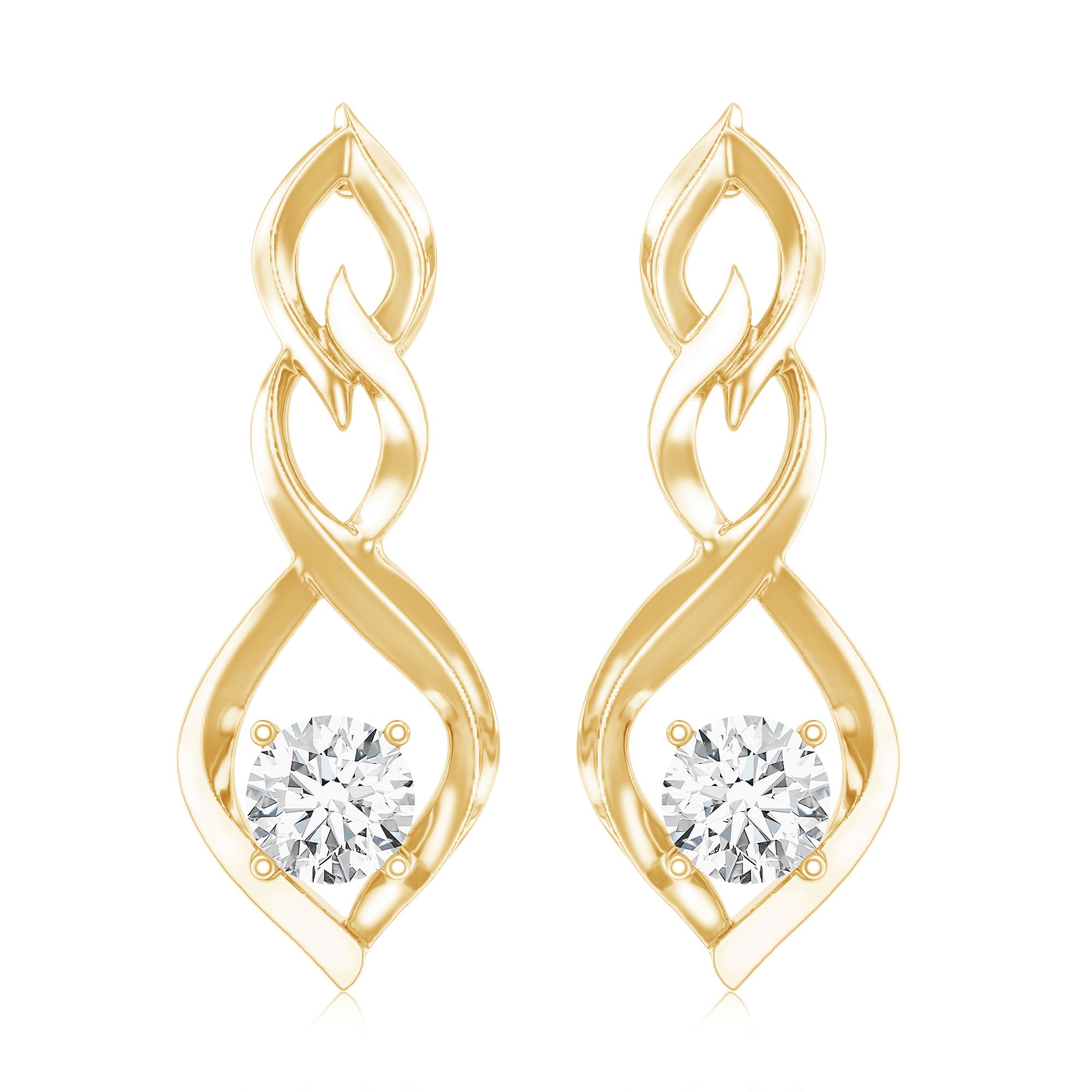 Certified Lab Grown Diamond Bridal Earrings With Screw Back Lab - ( EF-VS ) - Rosec Jewels