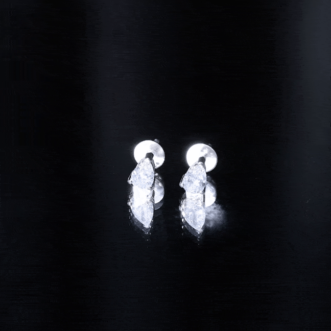 Certified 0.7 Carat Lab Grown Diamond Stud Earrings in Sterling Silver Lab - ( EF-VS ) 92.5 Sterling Silver - Rosec Jewels