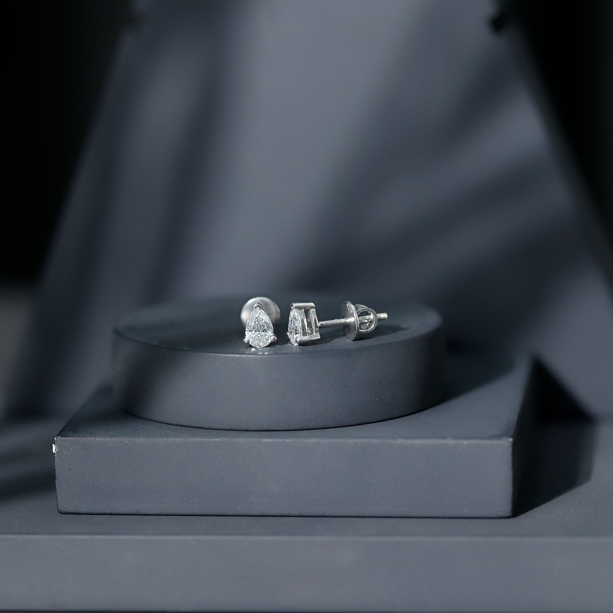 Certified 0.7 Carat Lab Grown Diamond Stud Earrings in Sterling Silver Lab - ( EF-VS ) 92.5 Sterling Silver - Rosec Jewels
