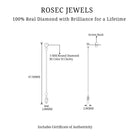 Marquise and Round Diamond Dangle Chain Earrings in Bezel Setting Diamond - ( HI-SI ) - Color and Clarity - Rosec Jewels
