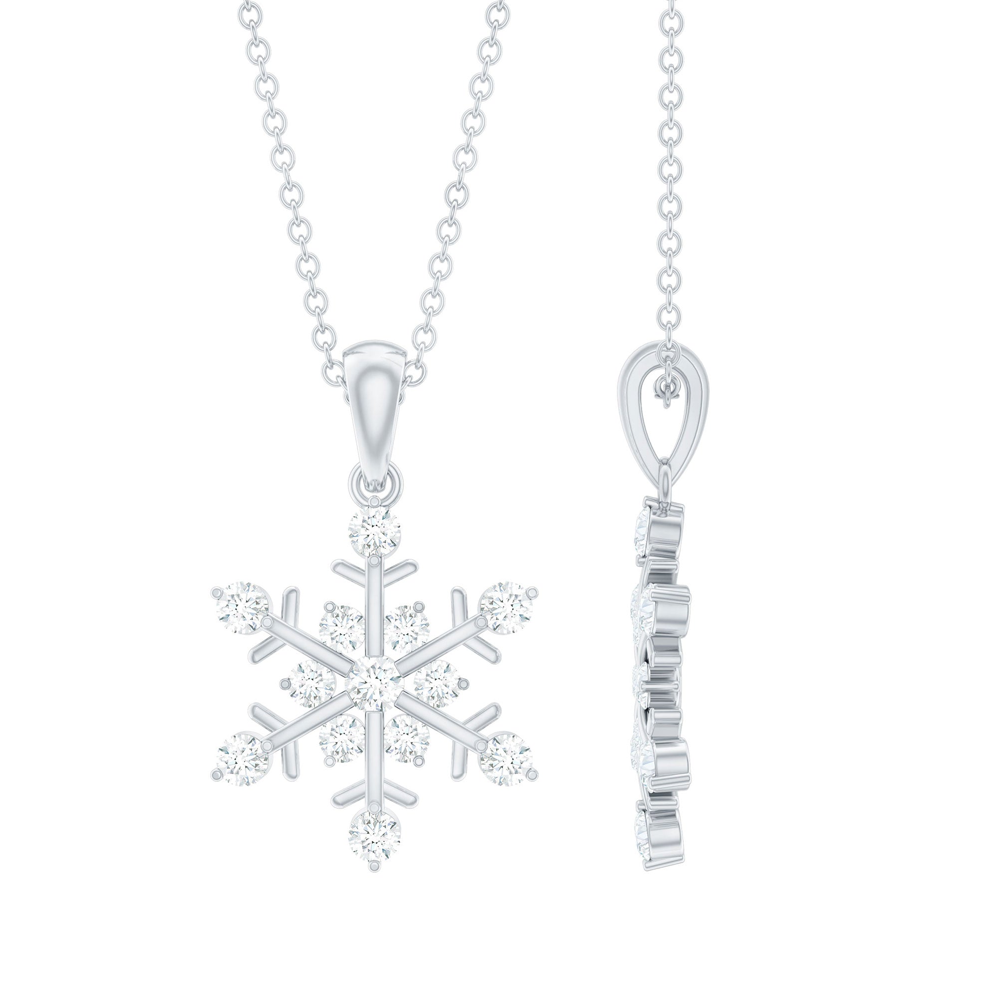 Certified Moissanite Scatter Snowflake Pendant