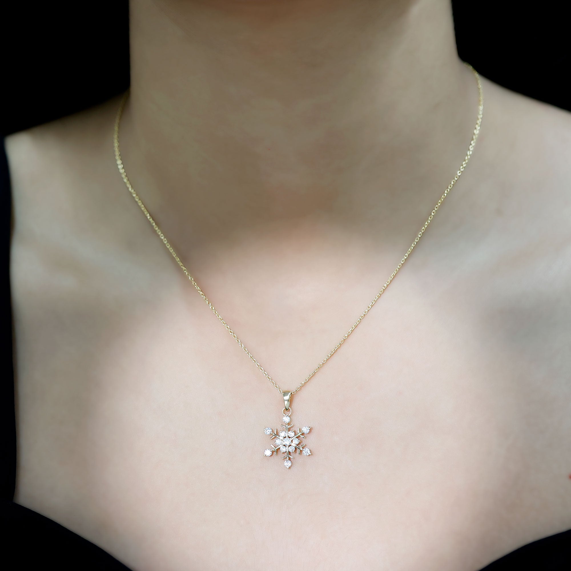 Certified Moissanite Scatter Snowflake Pendant D-VS1 - Rosec Jewels