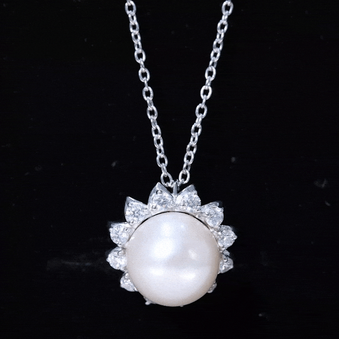 Natural 11 Carat Freshwater Pearl Flower Necklace in Silver AAA 92.5 Sterling Silver - Rosec Jewels
