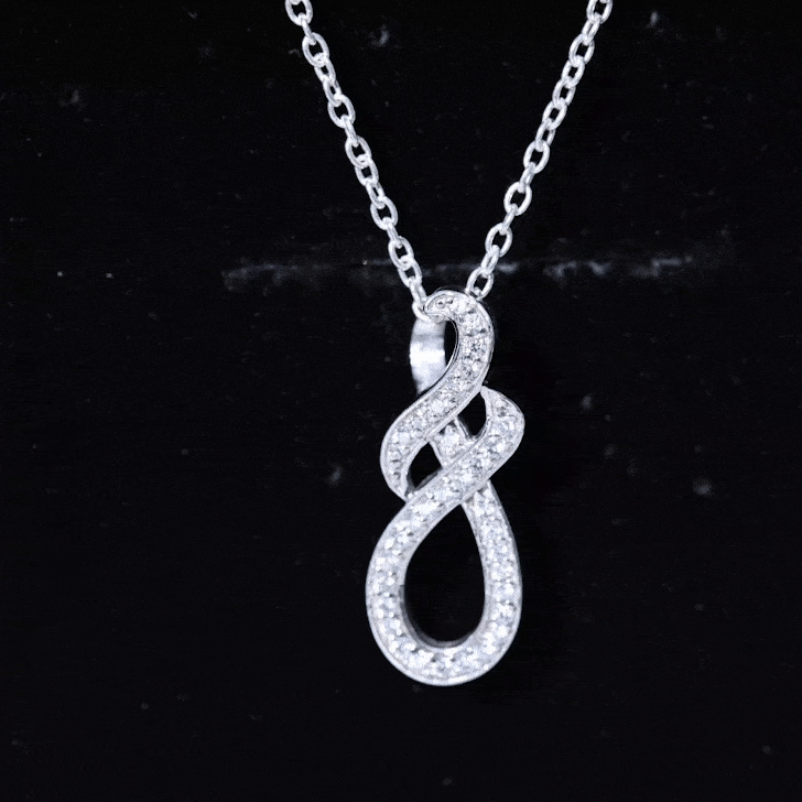 Certified Lab Grown Diamond Infinity Pendant Necklace Lab - ( EF-VS ) - Rosec Jewels