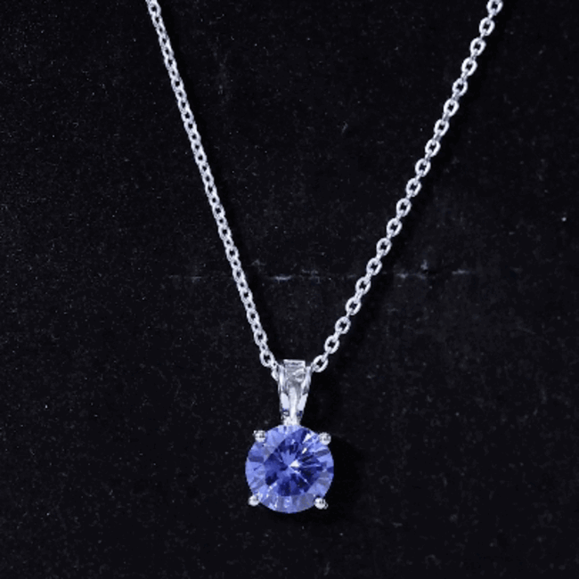 Certified 2.7 Carat Lab Blue Sapphire Solitaire Necklace With Silver Chain AAAA 92.5 Sterling Silver - Rosec Jewels