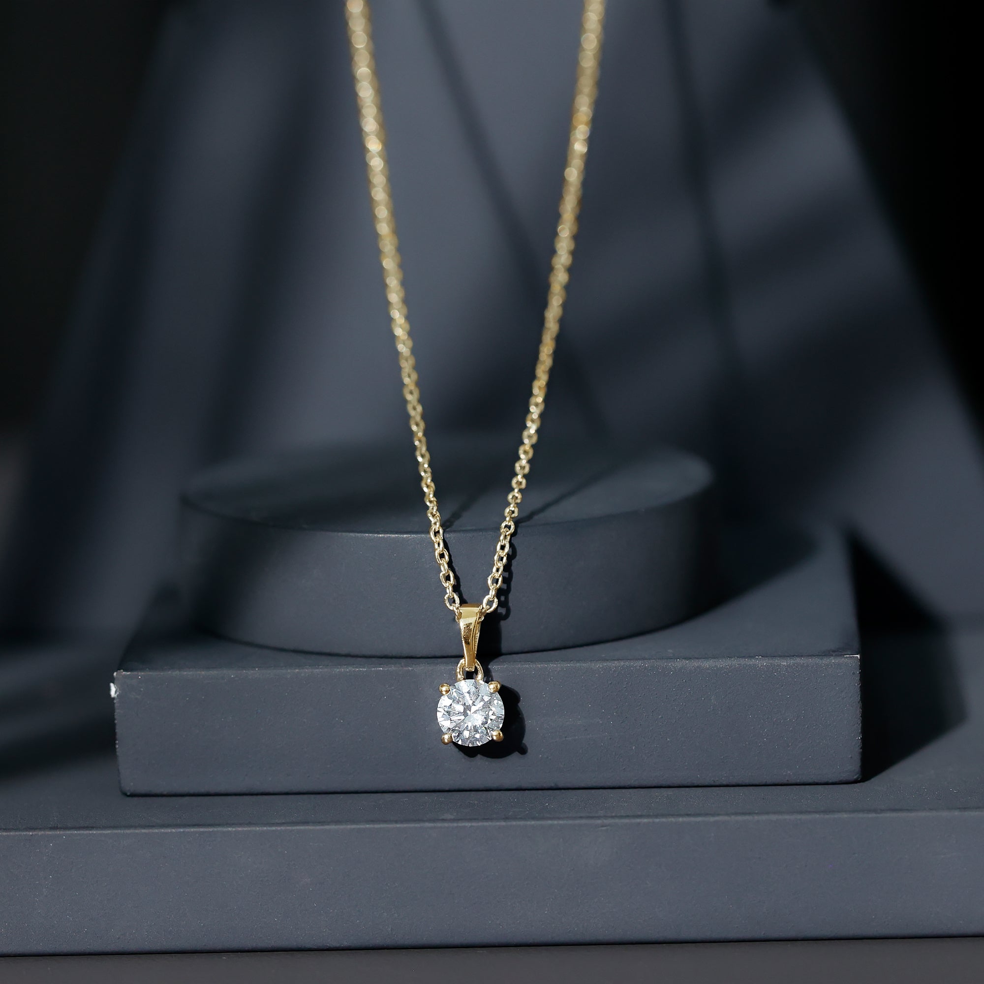 IGI Certified 1 CT Lab Grown Diamond Solitaire Pendant Lab - ( E-VS1 ) - Rosec Jewels