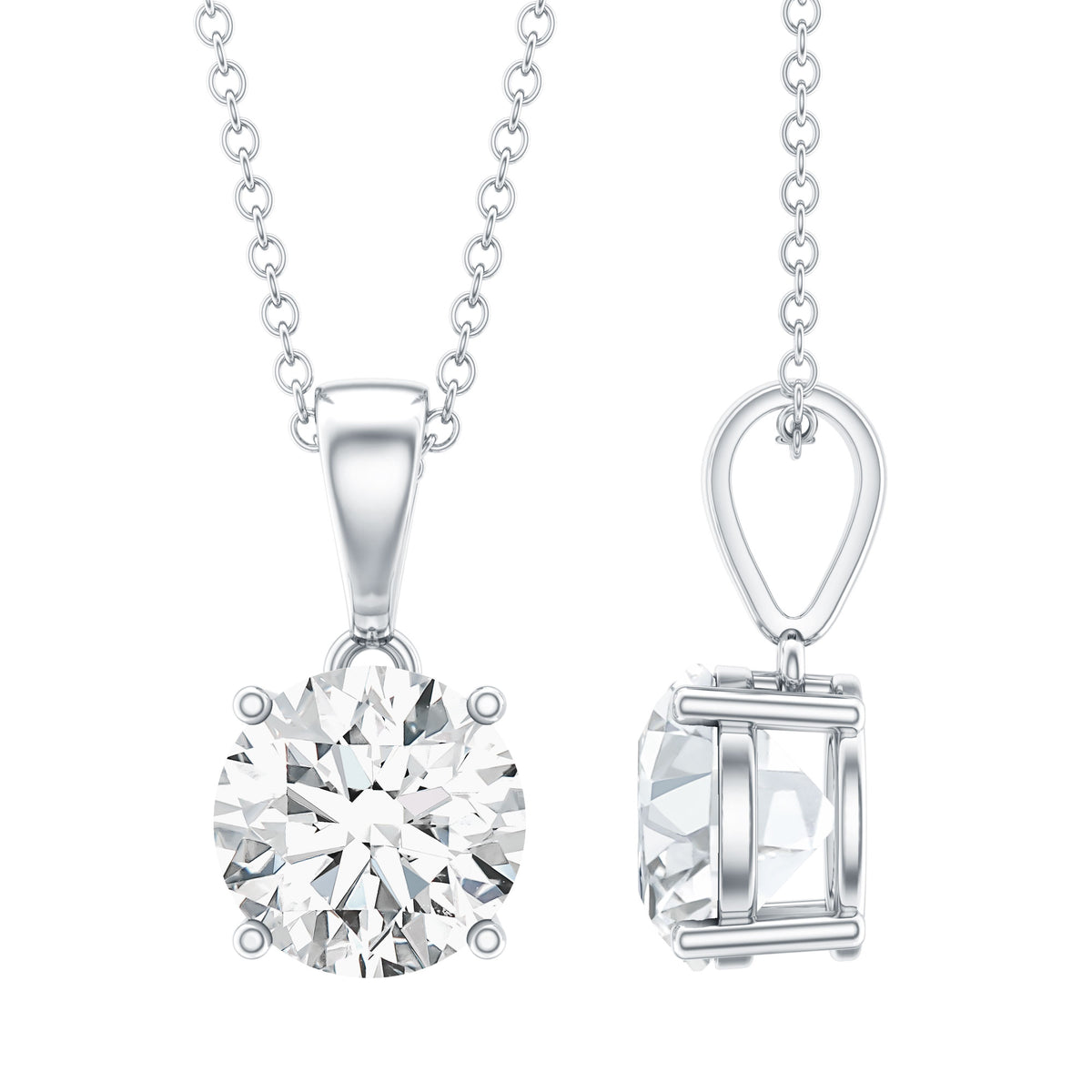 2 Carat IGI Certified Lab Grown Diamond Pendant Necklace Lab - ( E-VS1 ) - Rosec Jewels