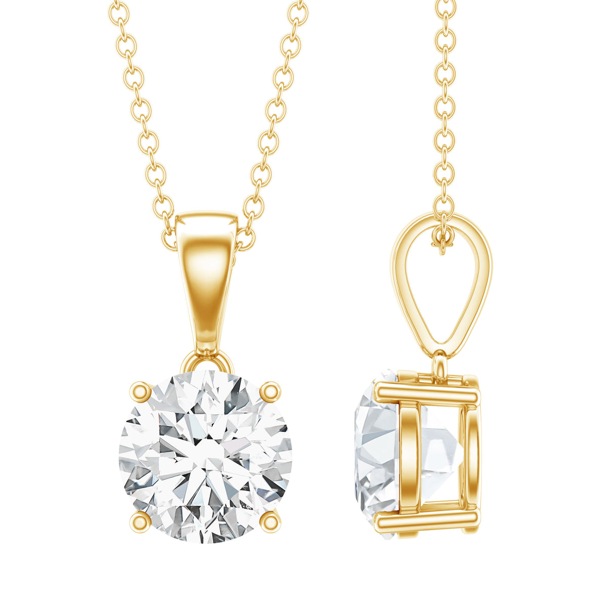 2 Carat IGI Certified Lab Grown Diamond Pendant Necklace Lab - ( E-VS1 ) - Rosec Jewels