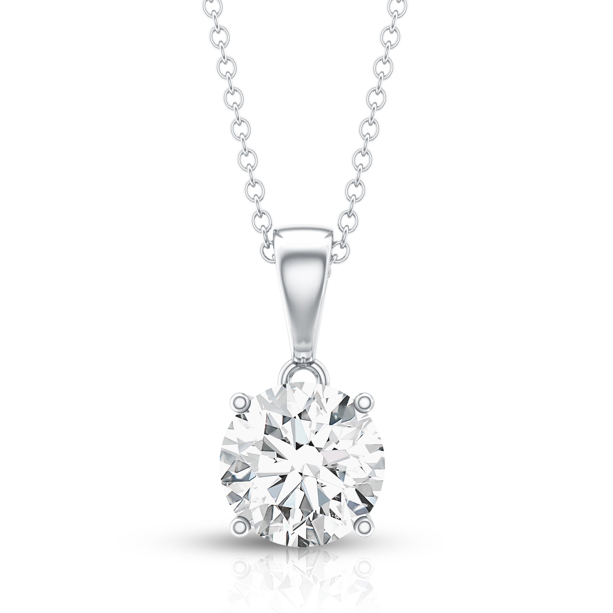 Rosec Jewels-3 Carat Solitaire Lab Grown Diamond Pendant with IGI Certificate