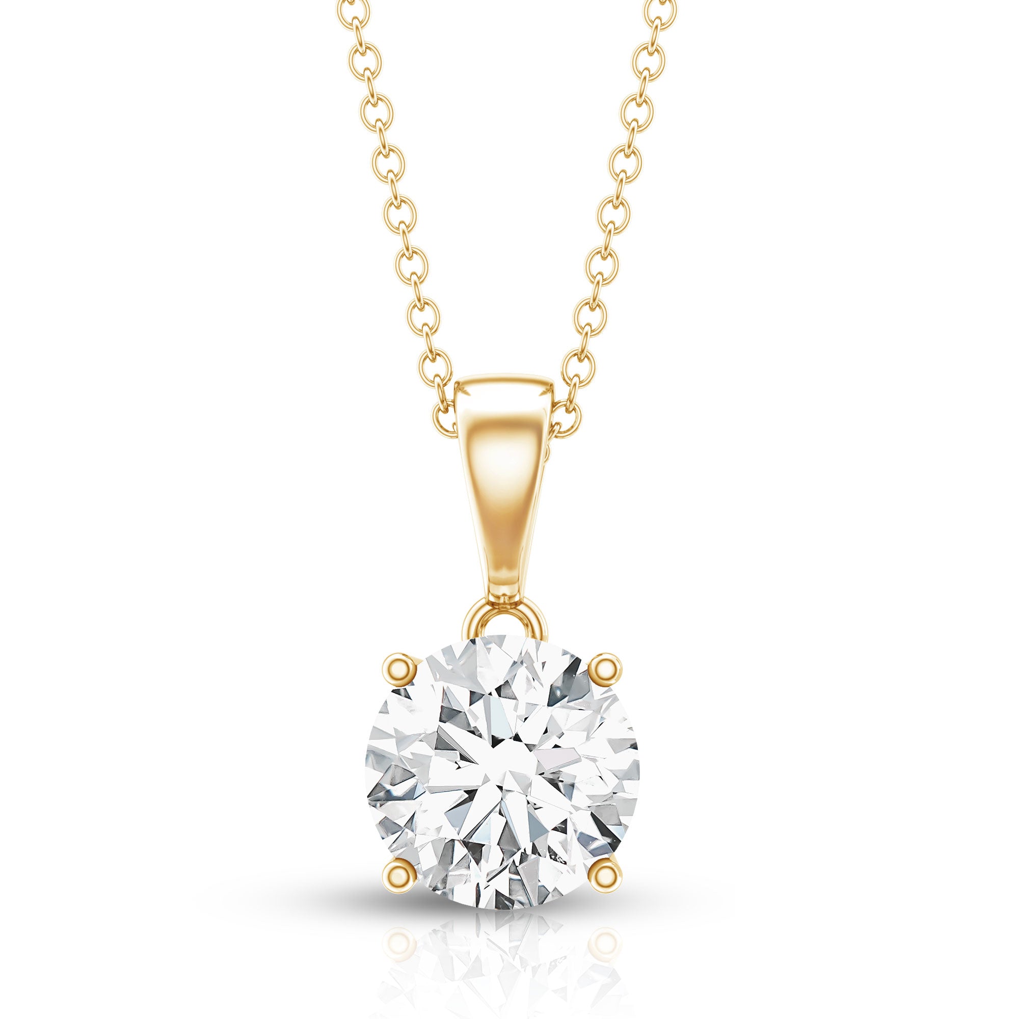 Rosec Jewels-3 Carat Solitaire Lab Grown Diamond Pendant with IGI Certificate
