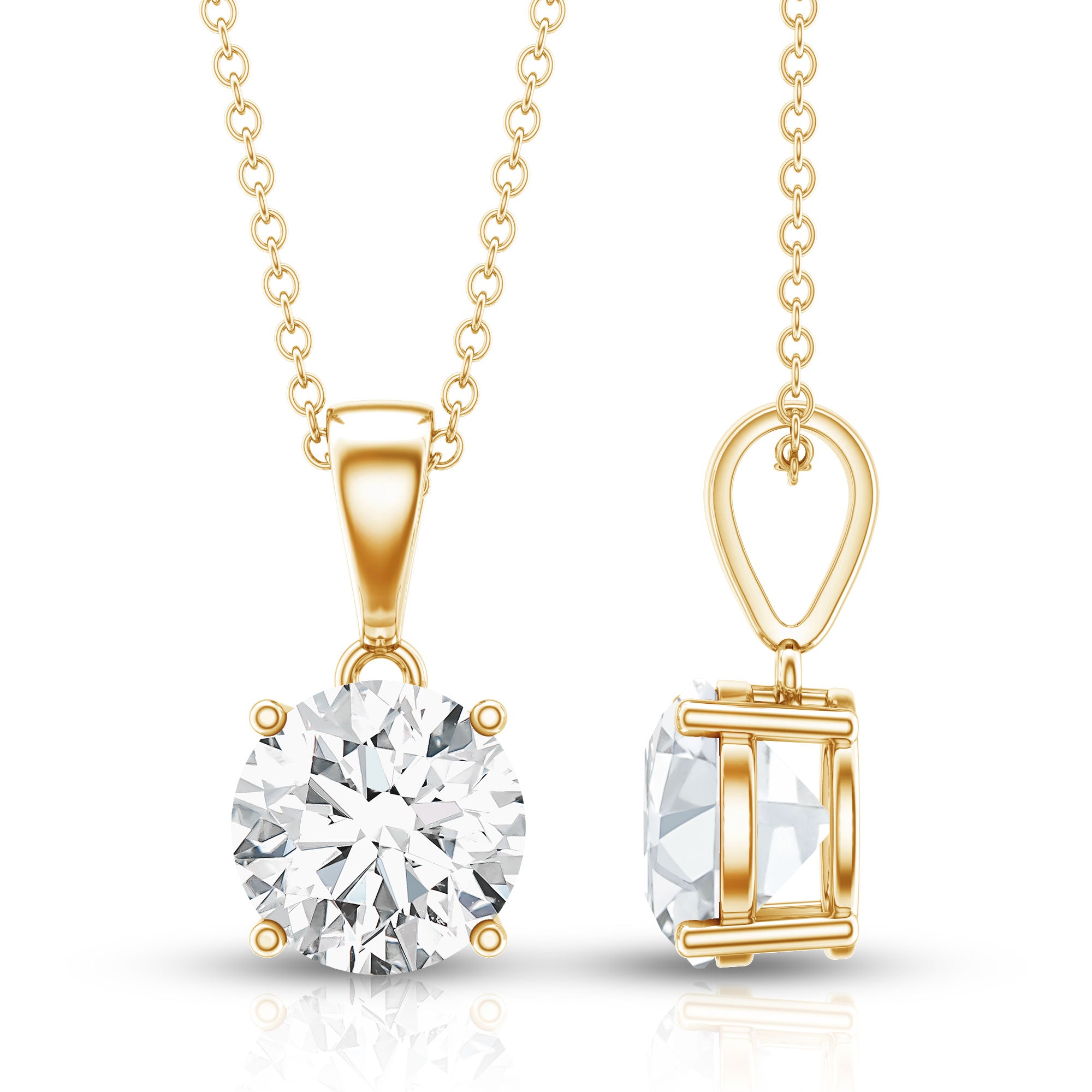 Rosec Jewels-3 Carat Solitaire Lab Grown Diamond Pendant with IGI Certificate