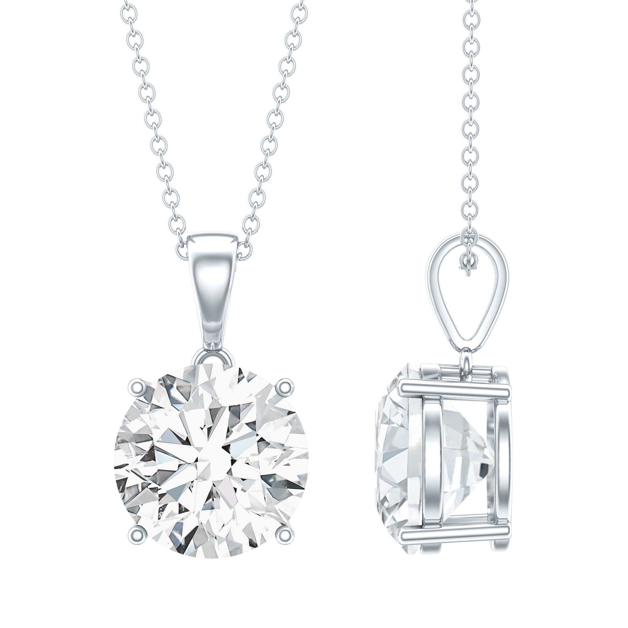 5 Carat IGI Certified Lab Grown Diamond Bridal Necklace Lab - ( E-VS1 ) - Rosec Jewels