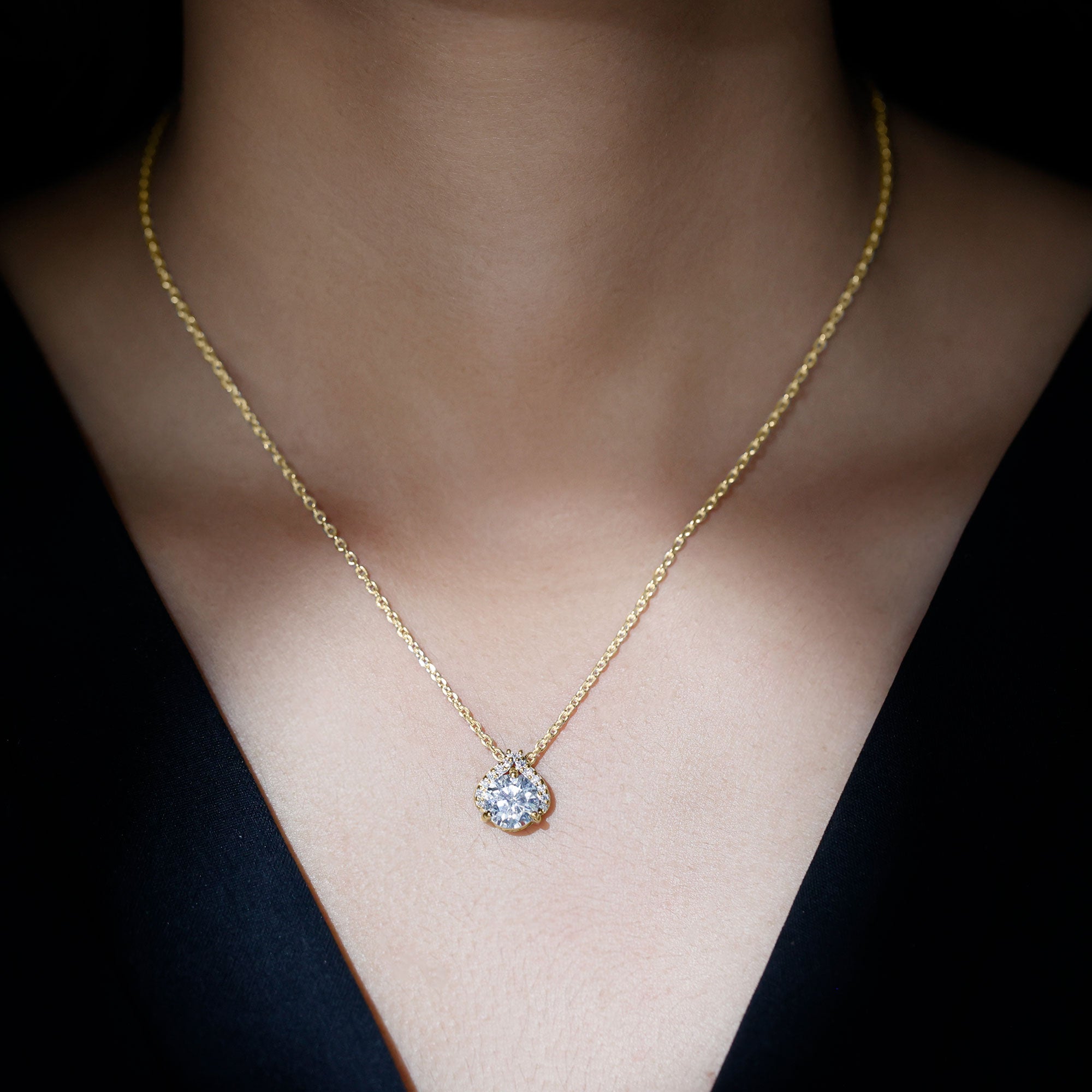 Certified 8 MM Round Lab Grown Diamond Bridal Necklace Lab - ( EF-VS ) - Rosec Jewels