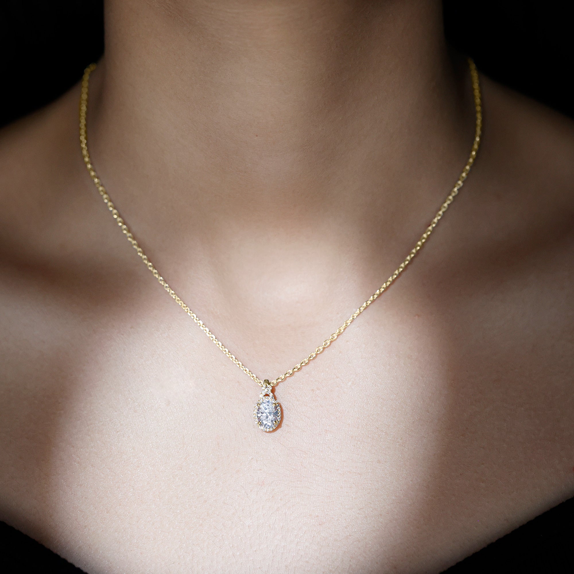 Lab Grown Diamond Vintage Style Pendant With Halo Lab - ( EF-VS ) - Rosec Jewels