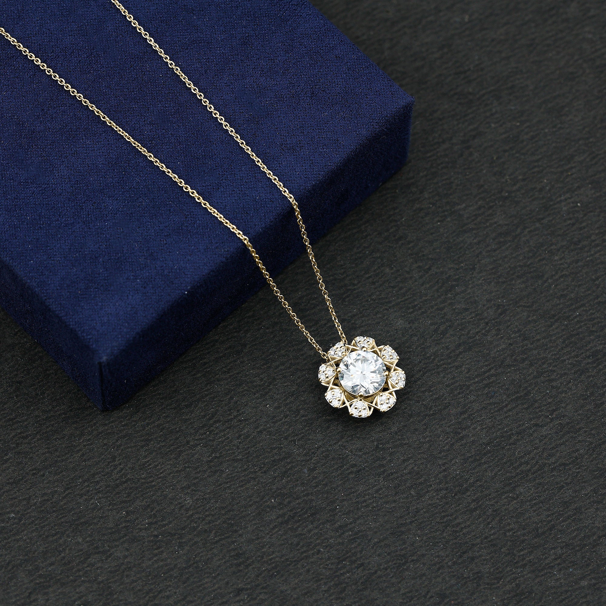 Certified 2 Carat Lab Grown Diamond Designer Solitaire Necklace Lab - ( EF-VS ) - Rosec Jewels