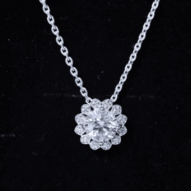 Certified 8 MM Lab Grown Diamond Cocktail Necklace For Women Lab - ( EF-VS ) - Rosec Jewels