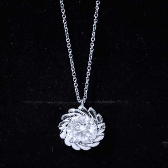 2 Carat Lab Grown Diamond Solitaire Necklace For Women Lab - ( EF-VS ) - Rosec Jewels