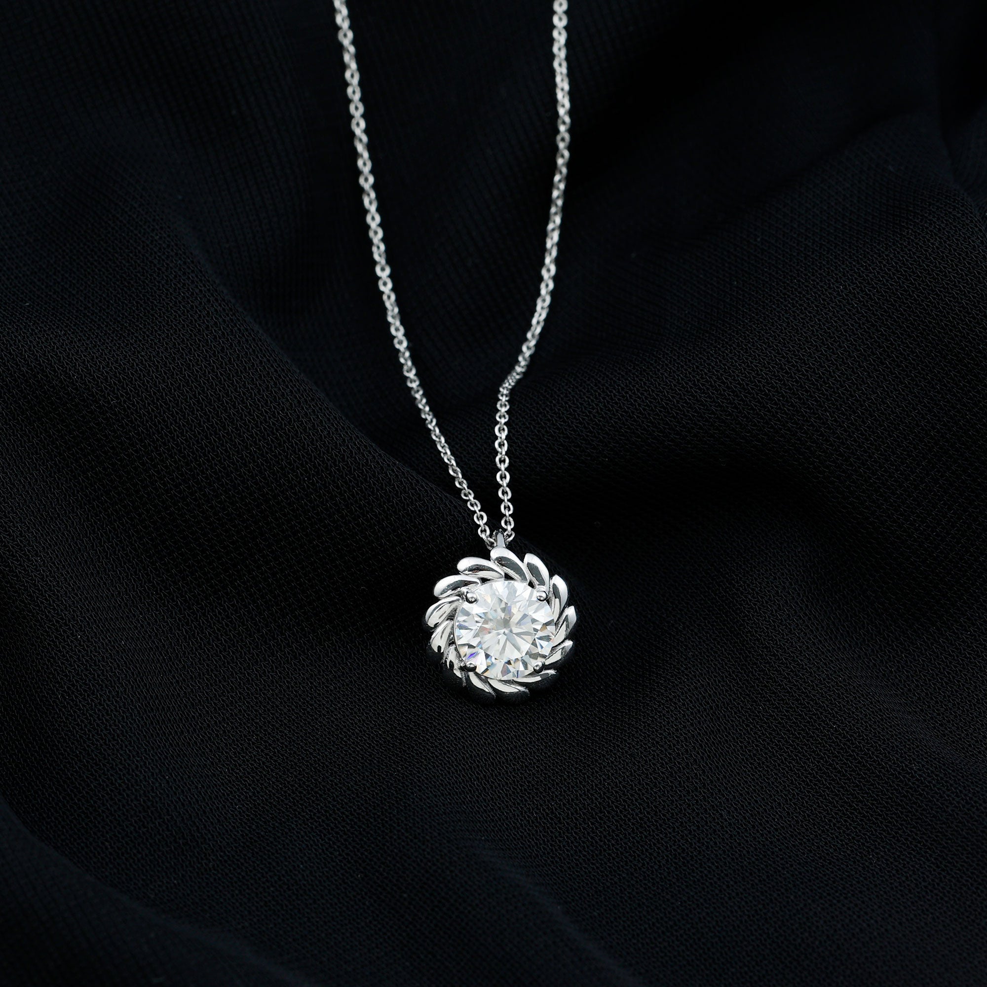 2 Carat Lab Grown Diamond Solitaire Necklace For Women Lab - ( EF-VS ) - Rosec Jewels
