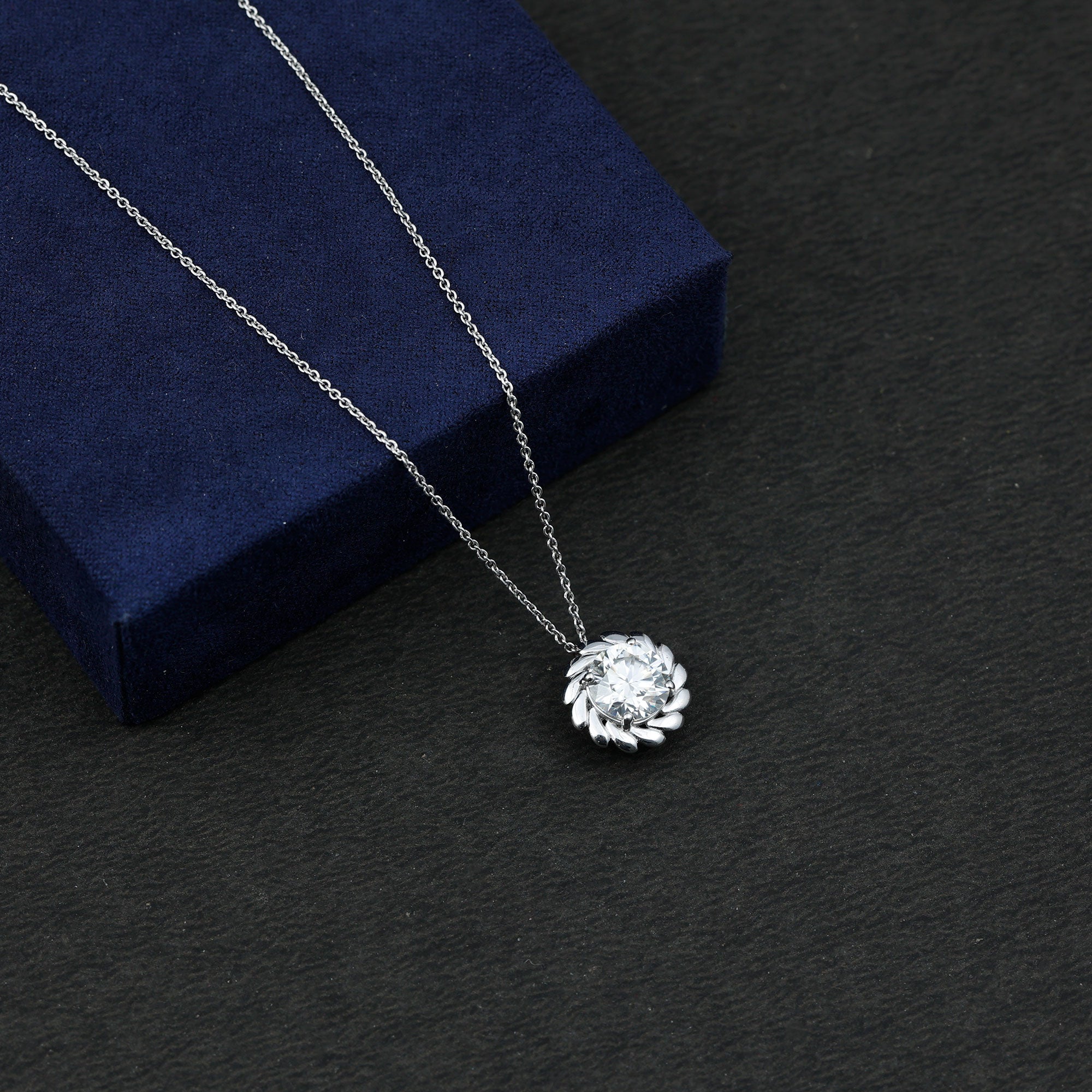 2 Carat Lab Grown Diamond Solitaire Necklace For Women Lab - ( EF-VS ) - Rosec Jewels