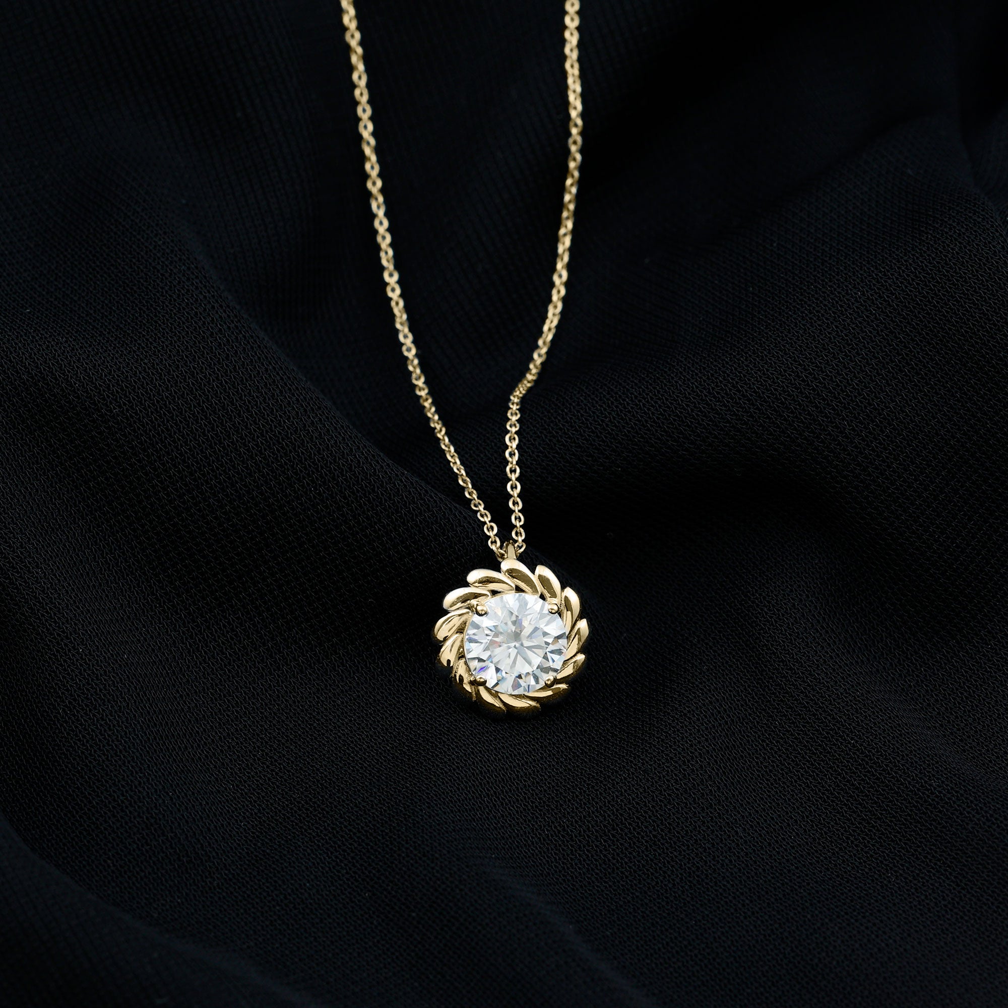 2 Carat Lab Grown Diamond Solitaire Necklace For Women Lab - ( EF-VS ) - Rosec Jewels