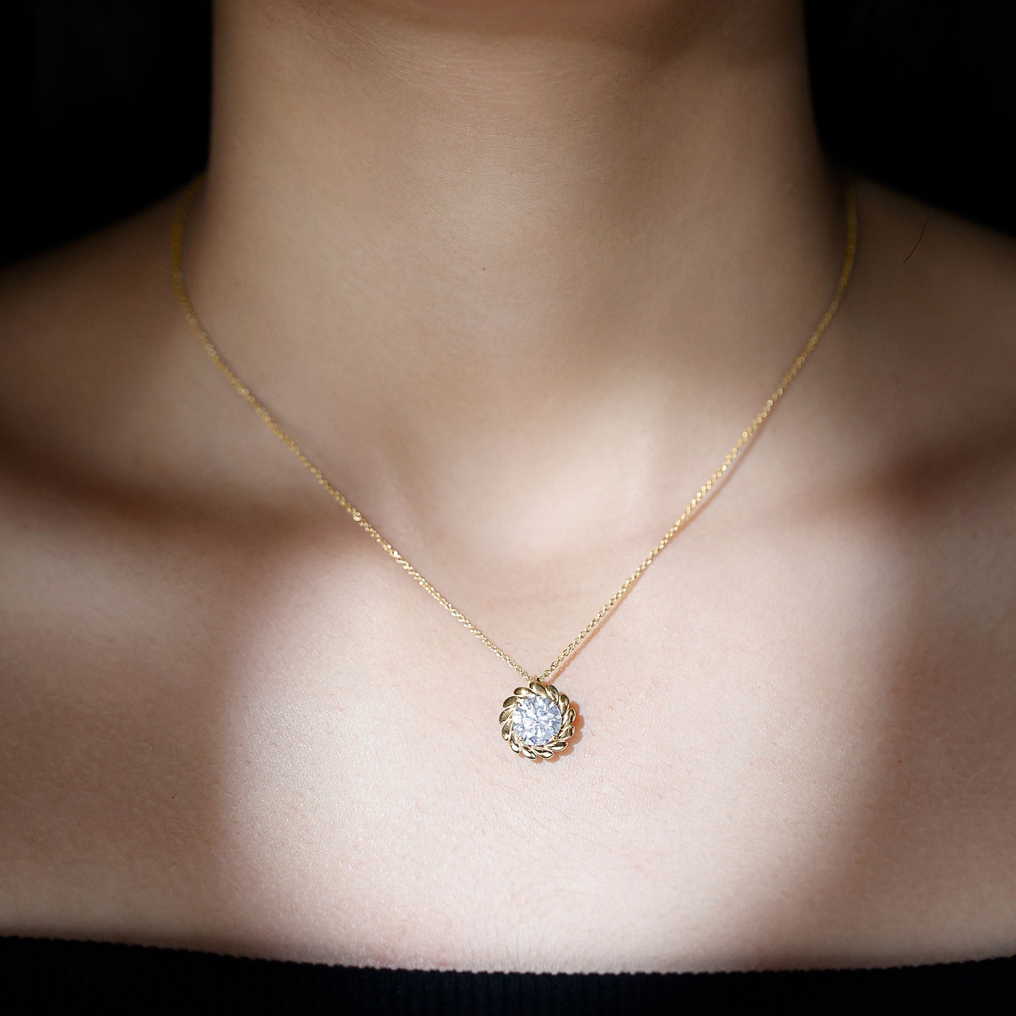 2 Carat Lab Grown Diamond Solitaire Necklace For Women Lab - ( EF-VS ) - Rosec Jewels
