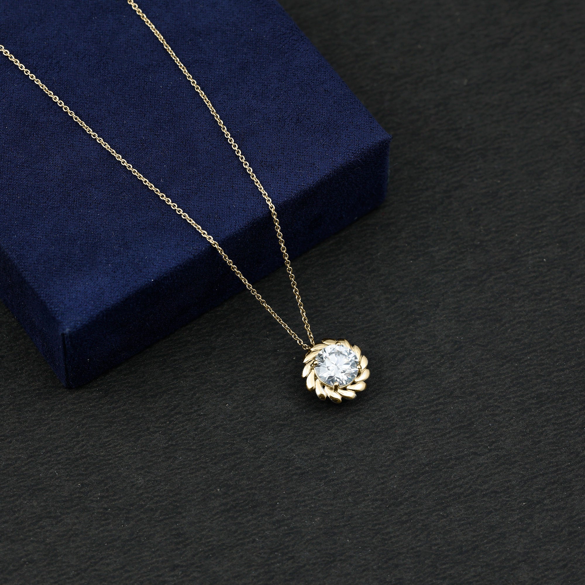 2 Carat Lab Grown Diamond Solitaire Necklace For Women Lab - ( EF-VS ) - Rosec Jewels