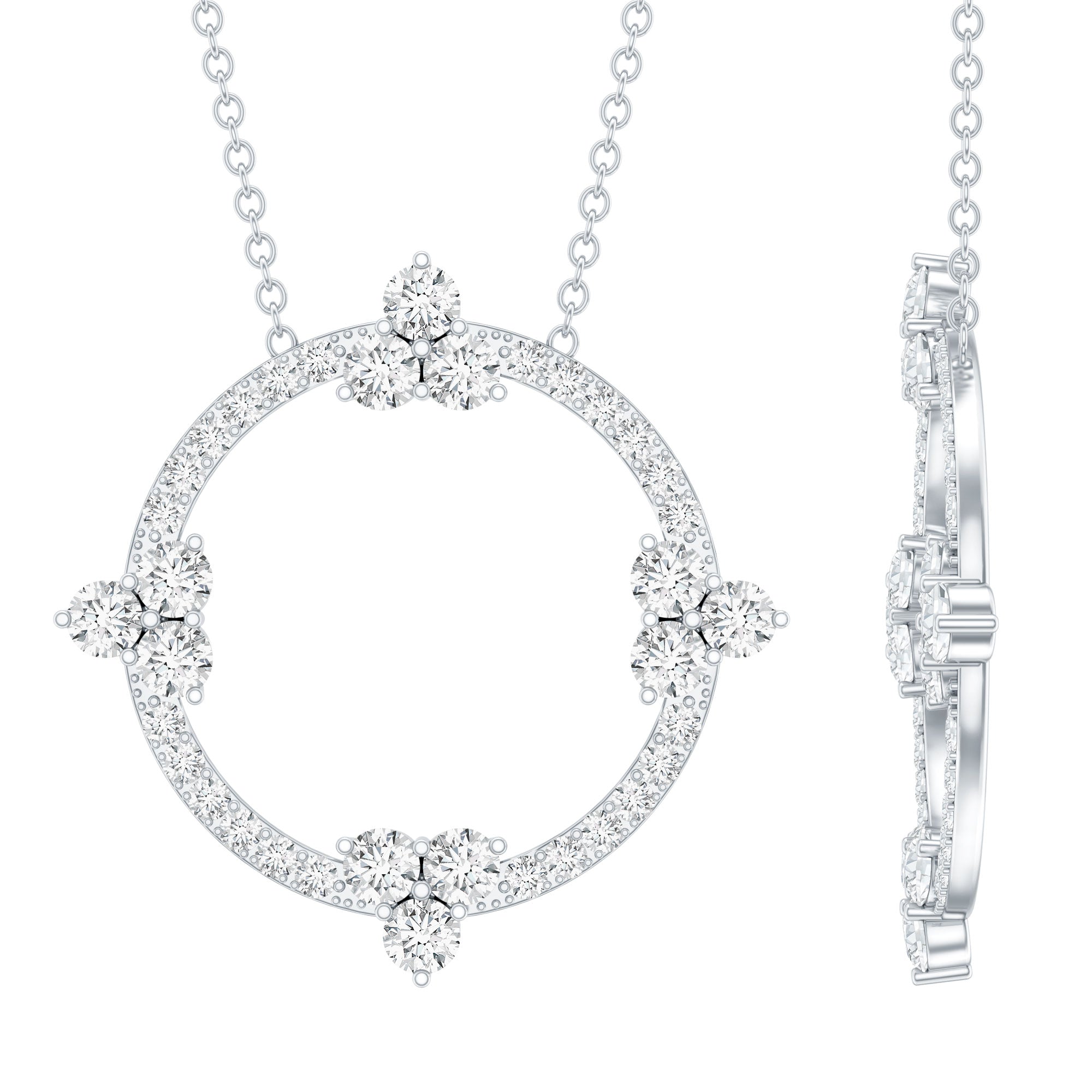 Certified Lab Grown Diamond Circle of Life Necklace Lab - ( EF-VS ) - Rosec Jewels
