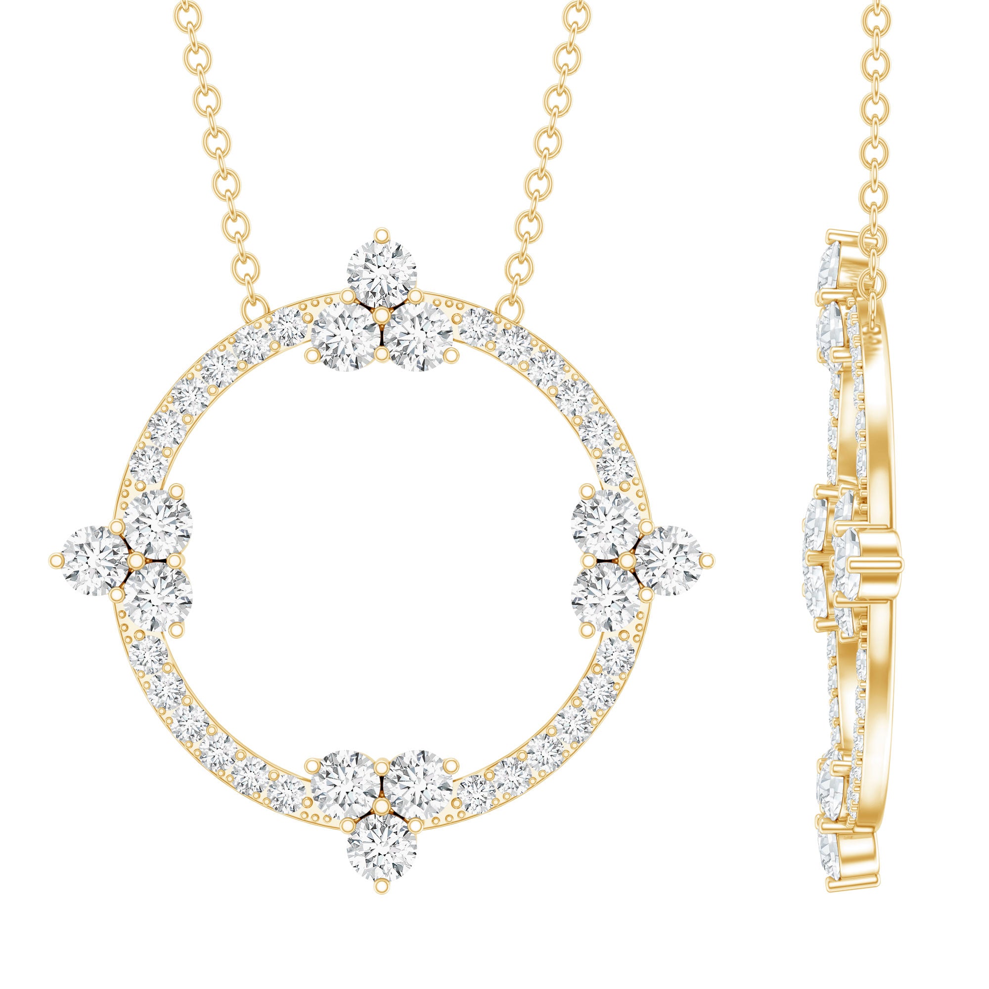 Certified Lab Grown Diamond Circle of Life Necklace Lab - ( EF-VS ) - Rosec Jewels