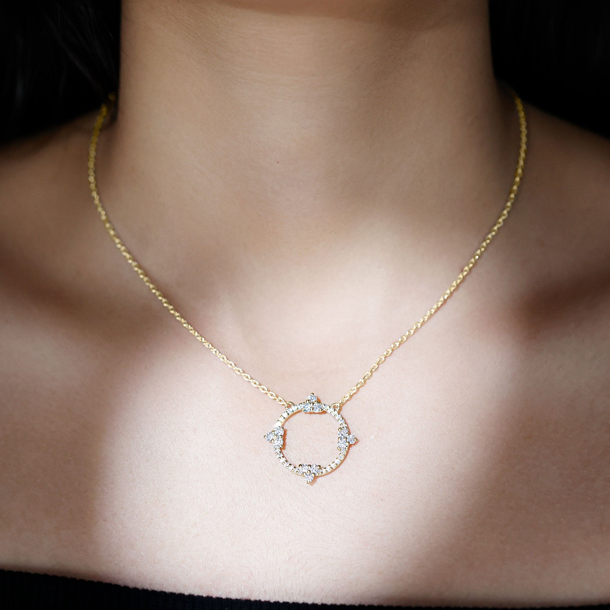 Certified Lab Grown Diamond Circle of Life Necklace Lab - ( EF-VS ) - Rosec Jewels