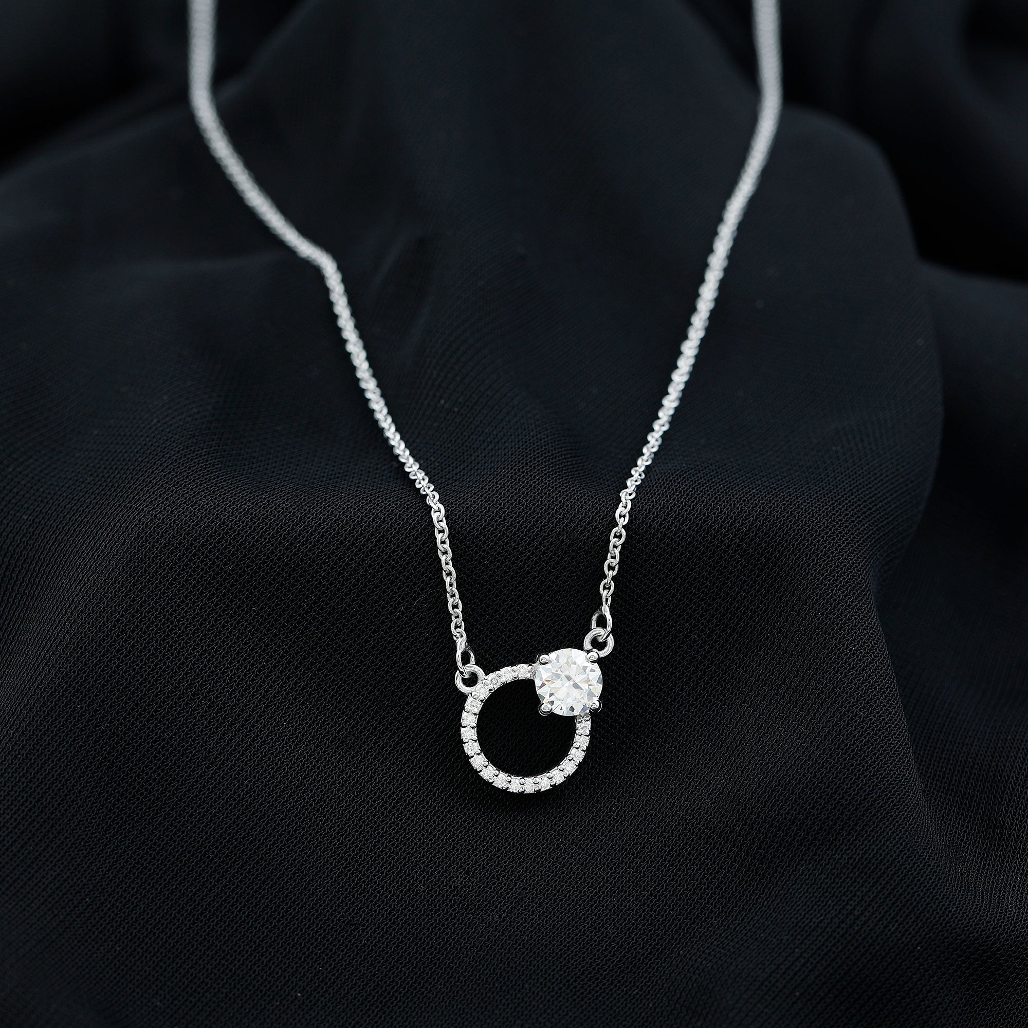 Certified Lab 6 MM Diamond Circle Of Life Necklace Lab - ( EF-VS ) - Rosec Jewels