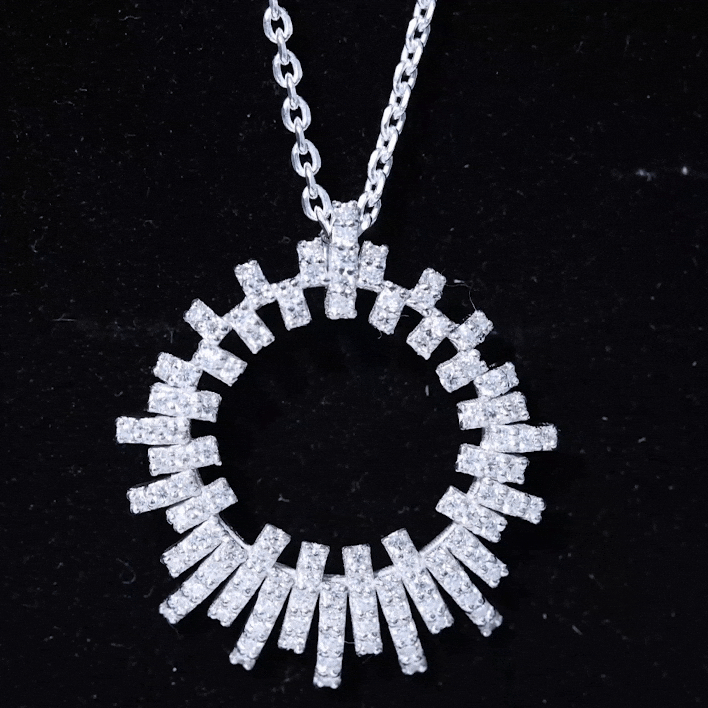 Certified Pave Set Lab Grown Diamond Eternity Necklace Lab - ( EF-VS ) - Rosec Jewels