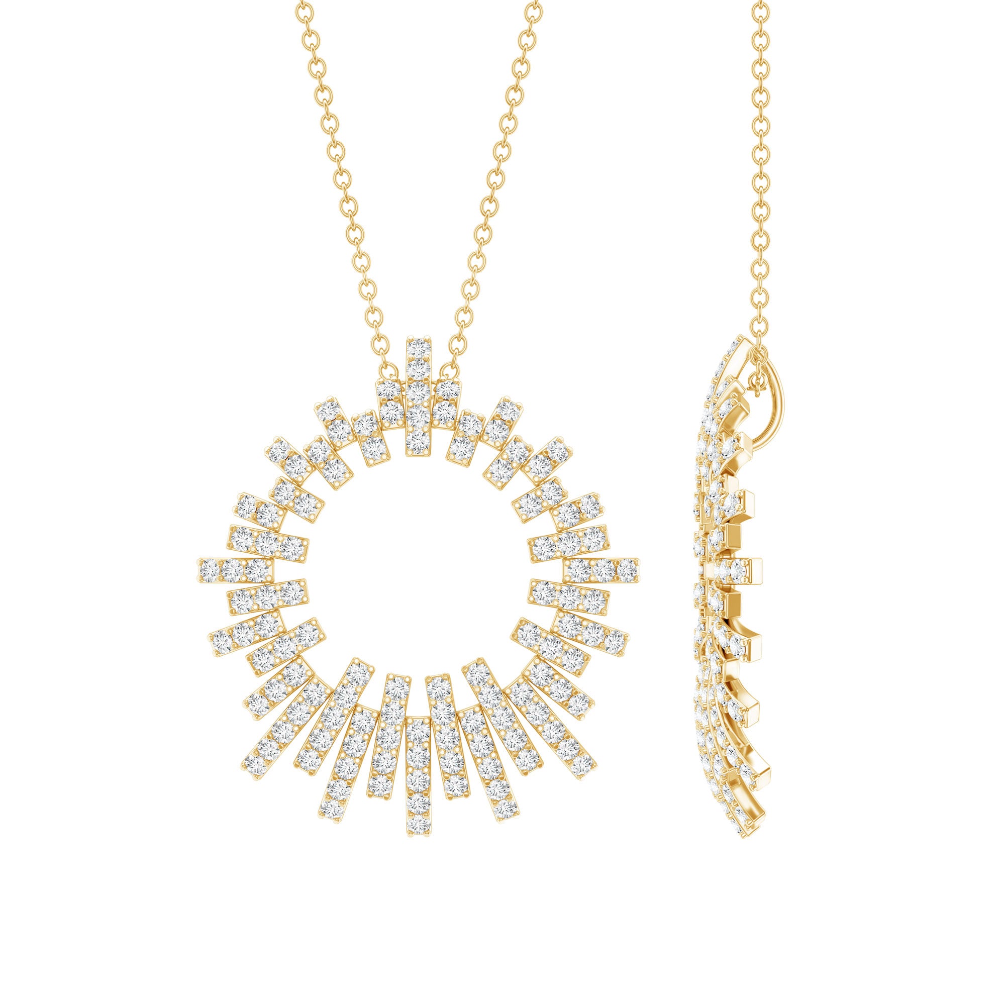 Certified Pave Set Lab Grown Diamond Eternity Necklace Lab - ( EF-VS ) - Rosec Jewels