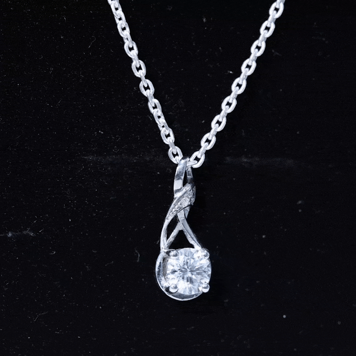 Certified Lab 6 MM Round Diamond Infinity Pendant Necklace Lab - ( EF-VS ) - Rosec Jewels