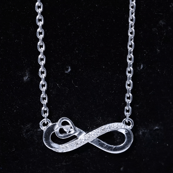 Certified Lab Grown Diamond Infinity Heart Necklace Lab - ( EF-VS ) - Rosec Jewels