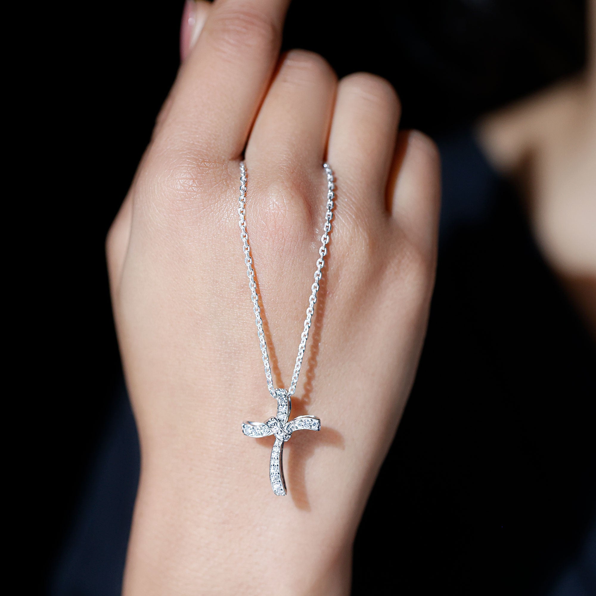 Certified Lab Grown Diamond Catholic Cross Pendant Lab - ( EF-VS ) - Rosec Jewels