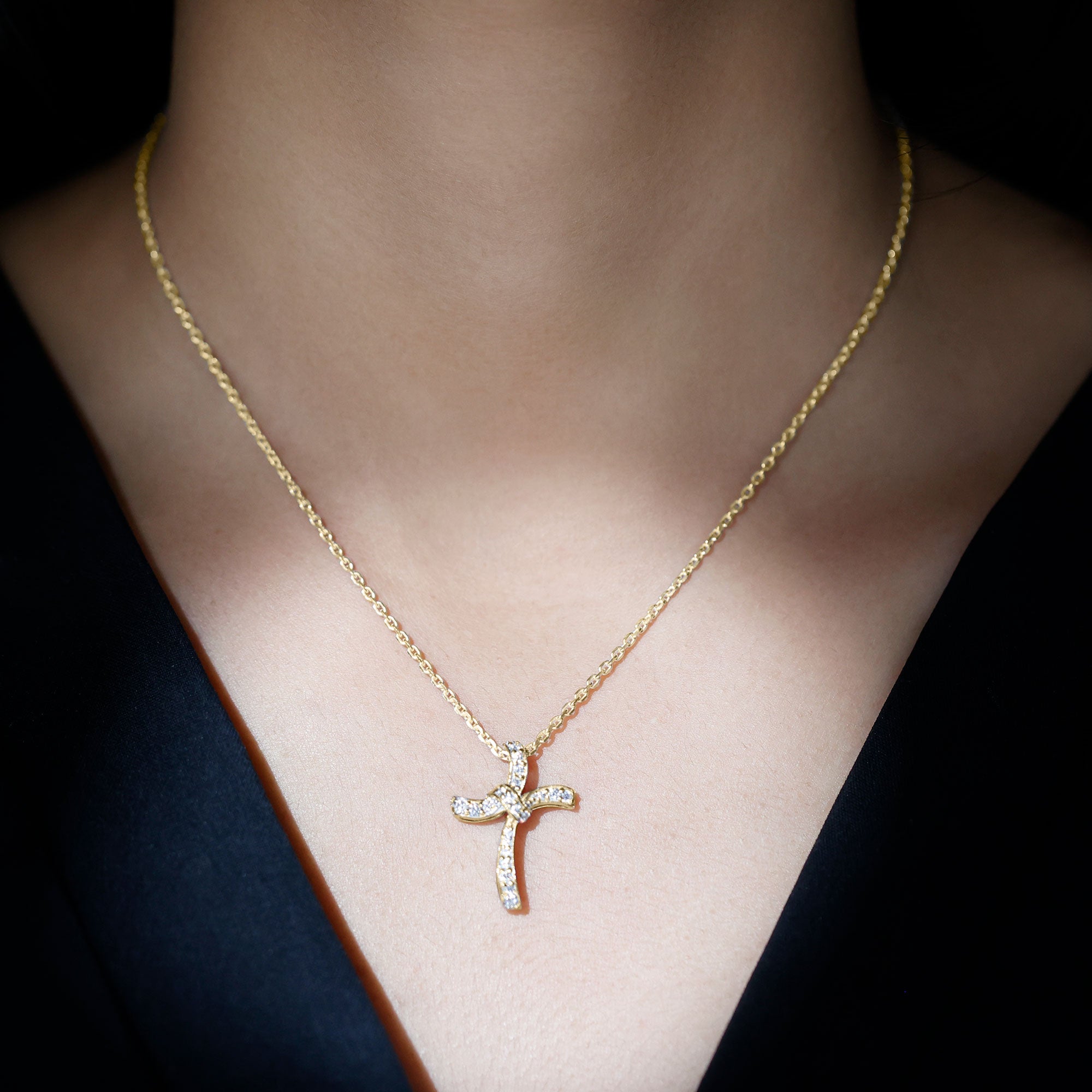 Certified Lab Grown Diamond Catholic Cross Pendant Lab - ( EF-VS ) - Rosec Jewels