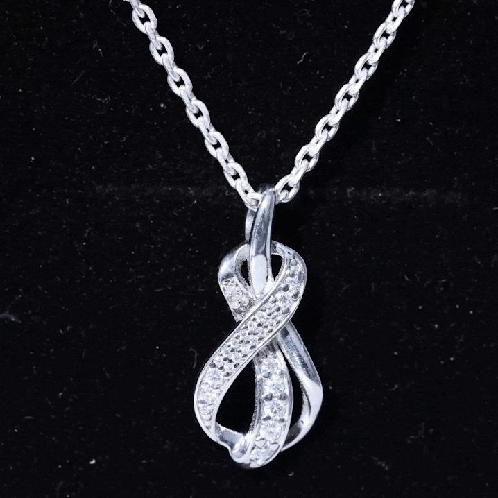 Certified Lab Grown Diamond Infinity Loop Necklace Lab - ( EF-VS ) - Rosec Jewels