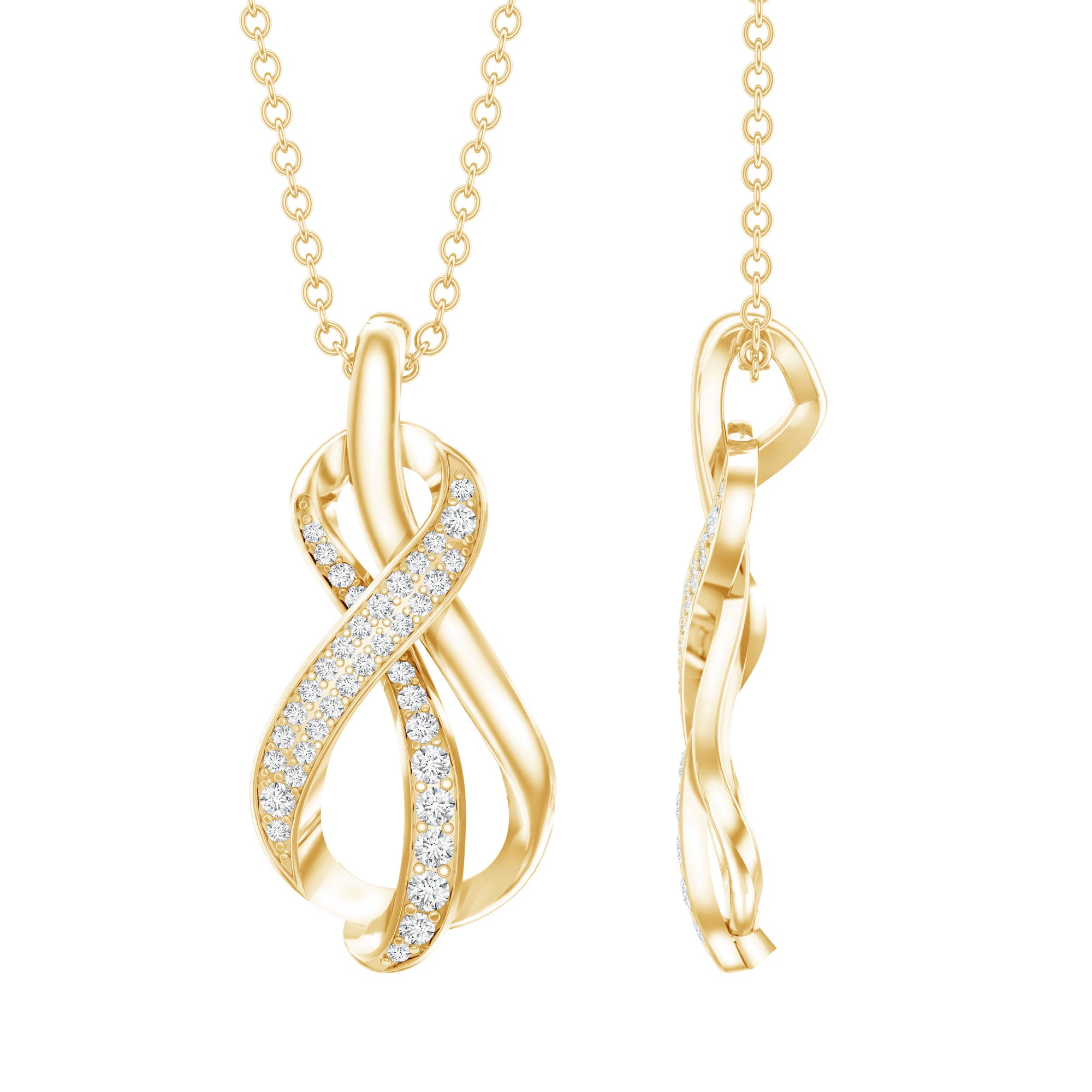 Certified Lab Grown Diamond Infinity Loop Necklace Lab - ( EF-VS ) - Rosec Jewels