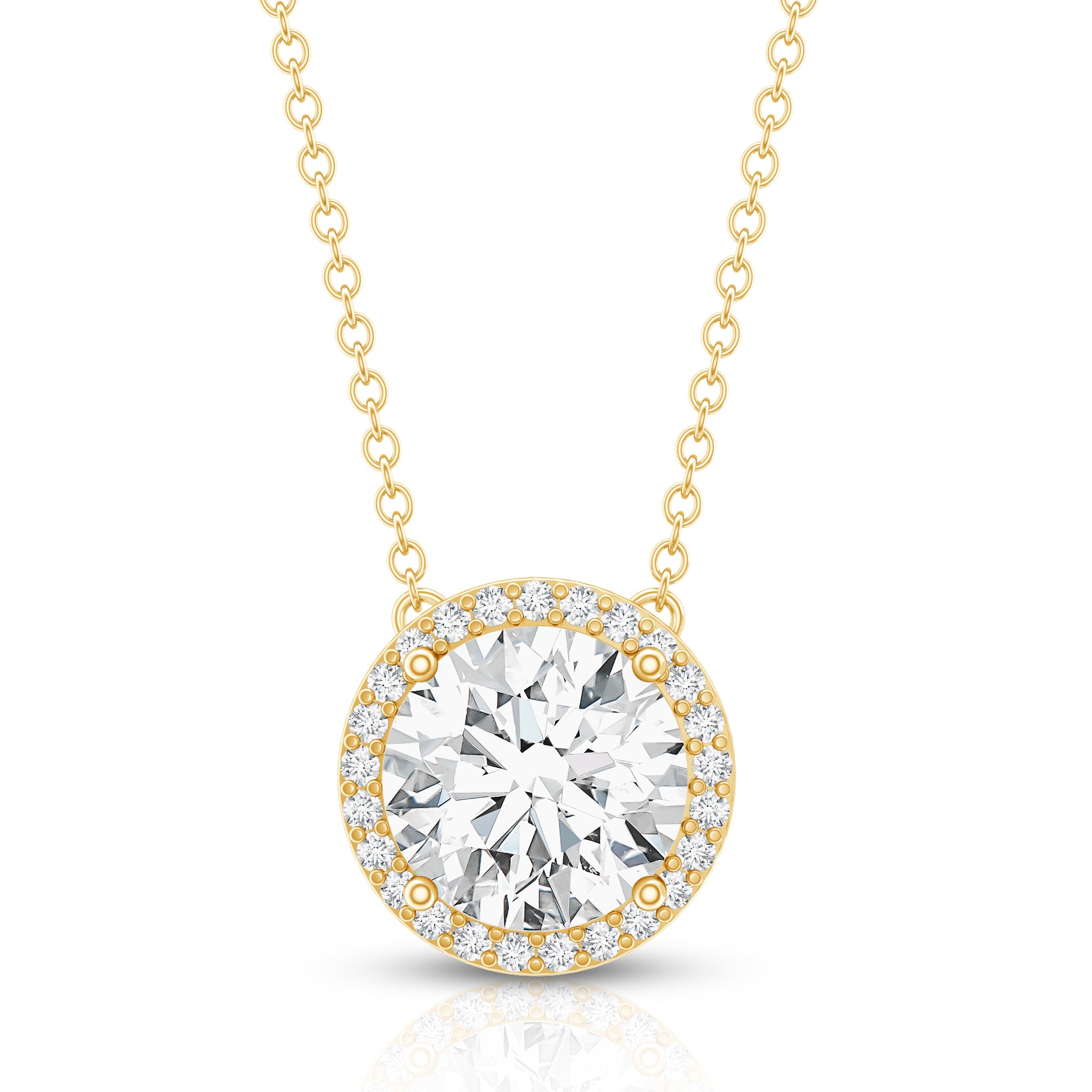 IGI Certified Round Lab Grown Diamond Wedding Necklace for Women Lab - ( EF-VS ) - Rosec Jewels