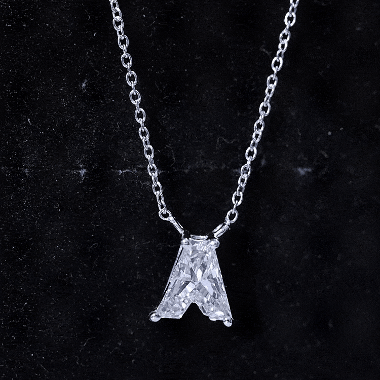 Lab Grown Diamond Initial A Necklace 2 Carat Lab - ( EF-VS ) - Rosec Jewels