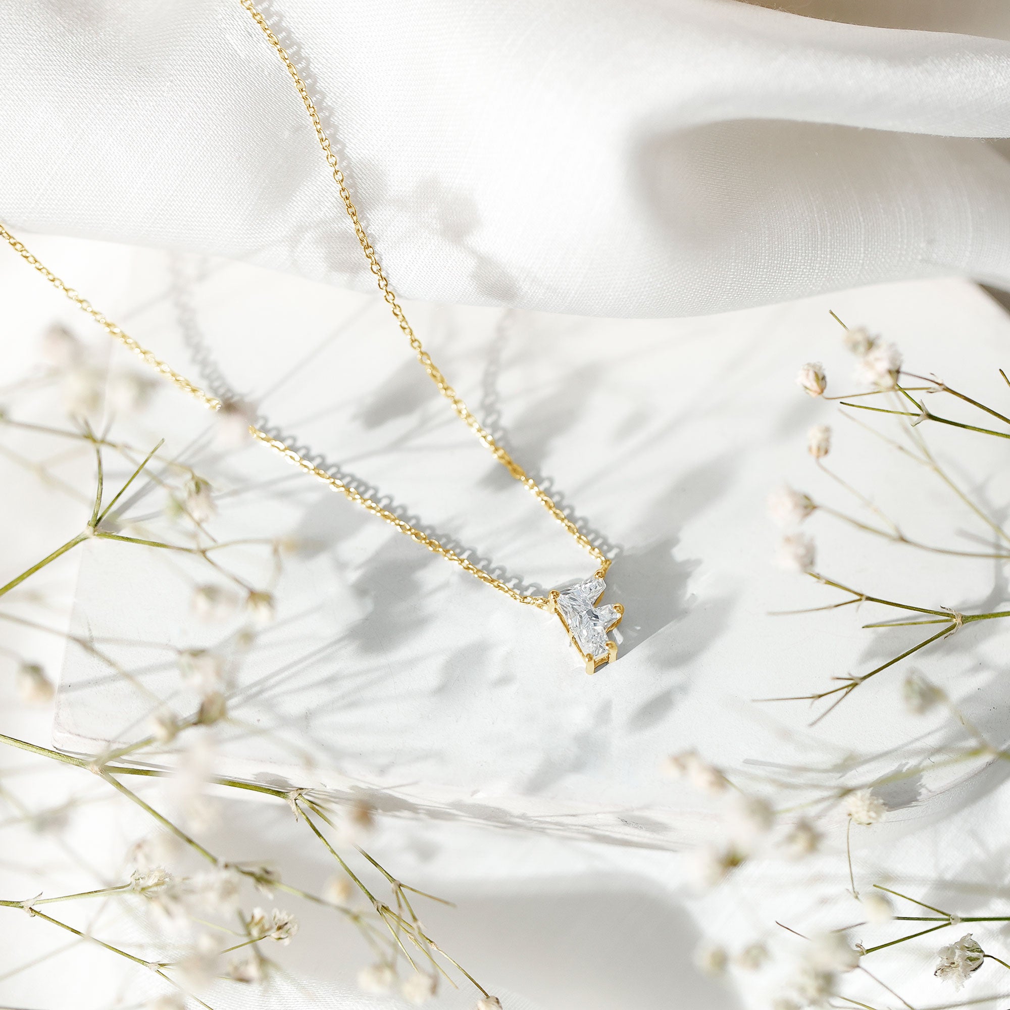 2 Carat Lab Grown Diamond Necklace with Initial F Lab - ( EF-VS ) - Rosec Jewels