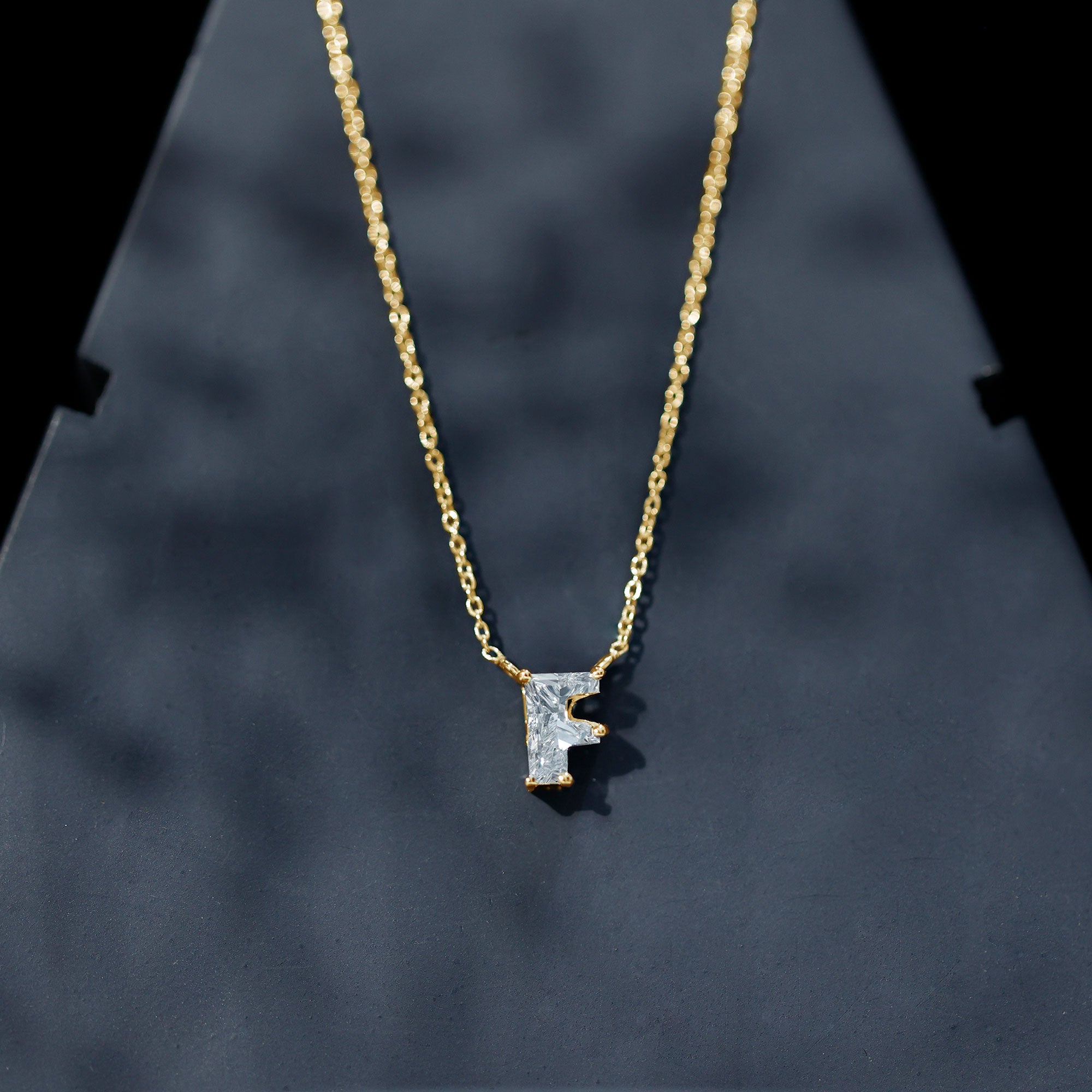 2 Carat Lab Grown Diamond Necklace with Initial F Lab - ( EF-VS ) - Rosec Jewels