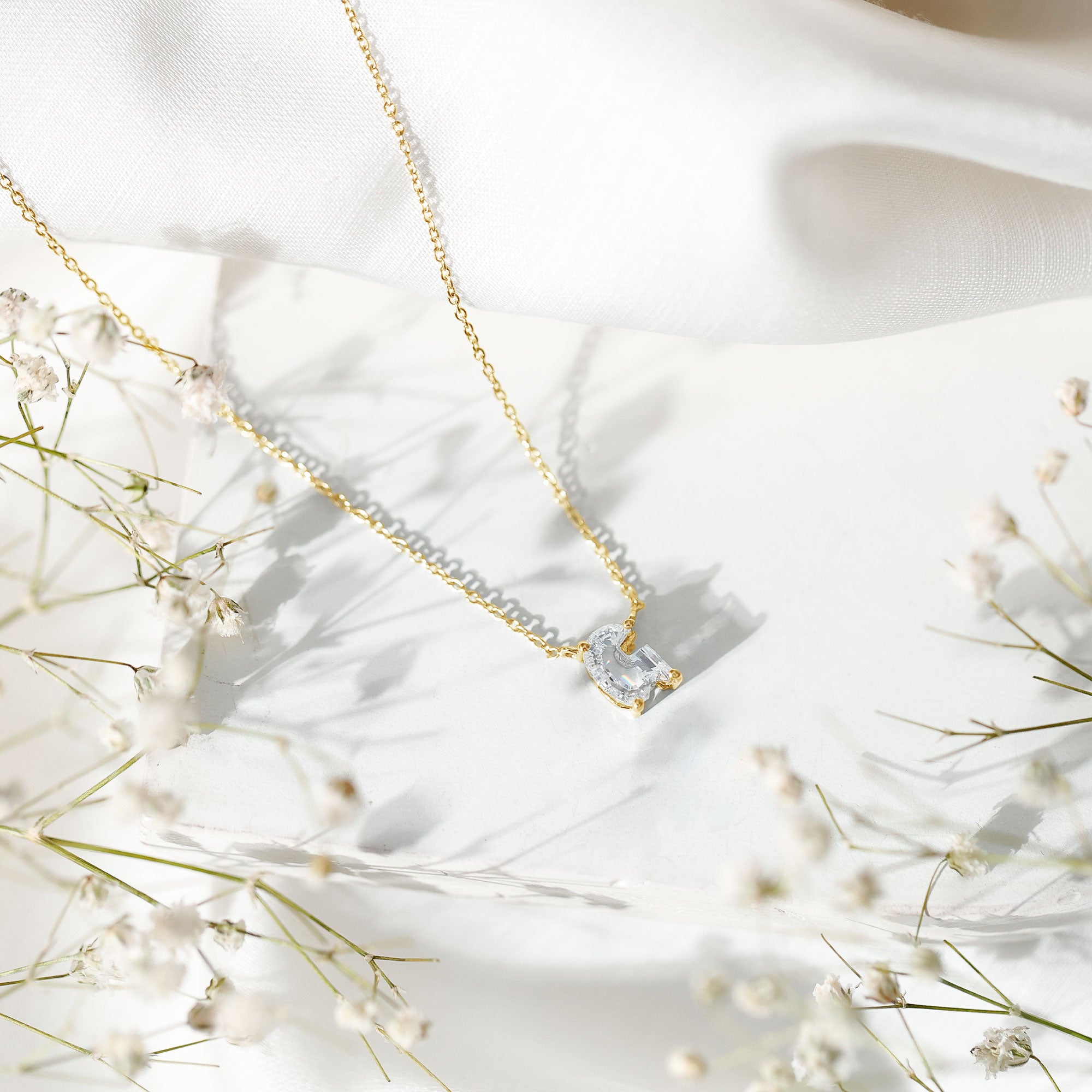 Lab Grown Diamond 2 Carat G Initial Necklace for Women Lab - ( EF-VS ) - Rosec Jewels