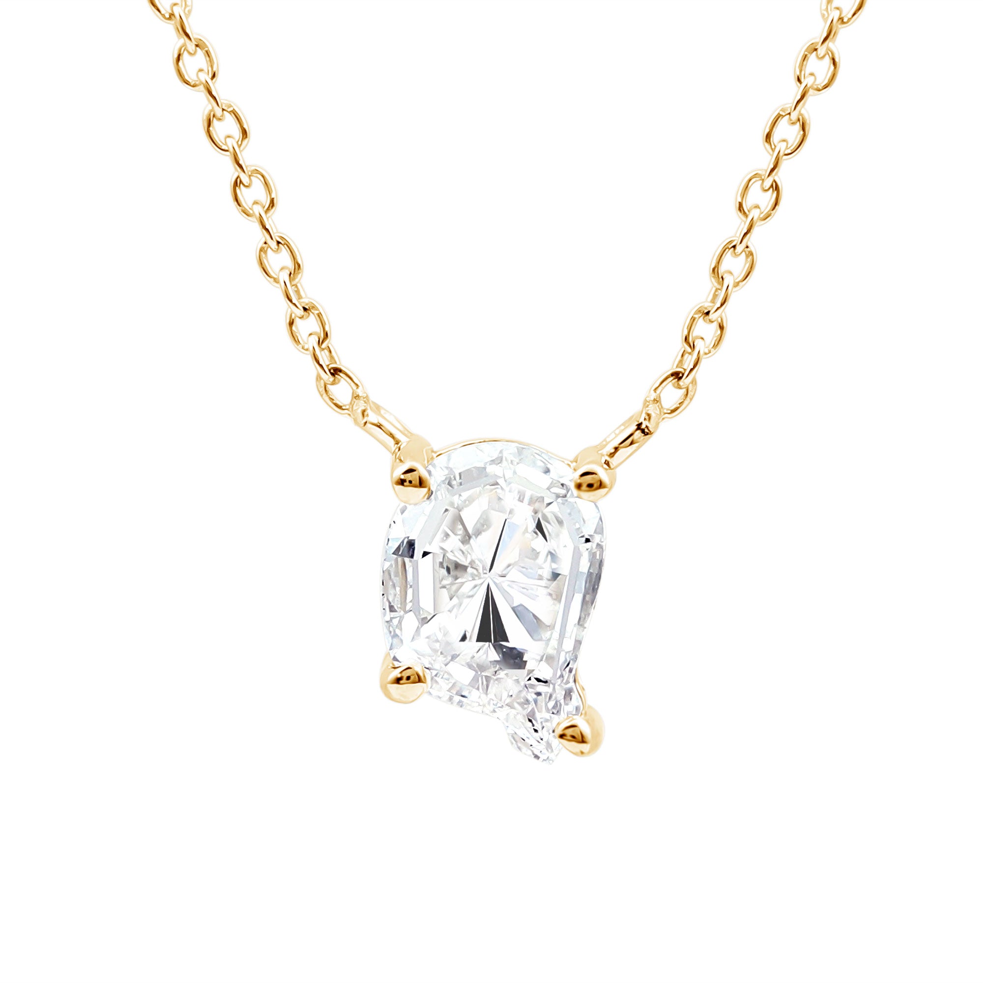 2 Carat Solitaire Lab Created Diamond Initial Q Necklace Lab - ( EF-VS ) - Rosec Jewels