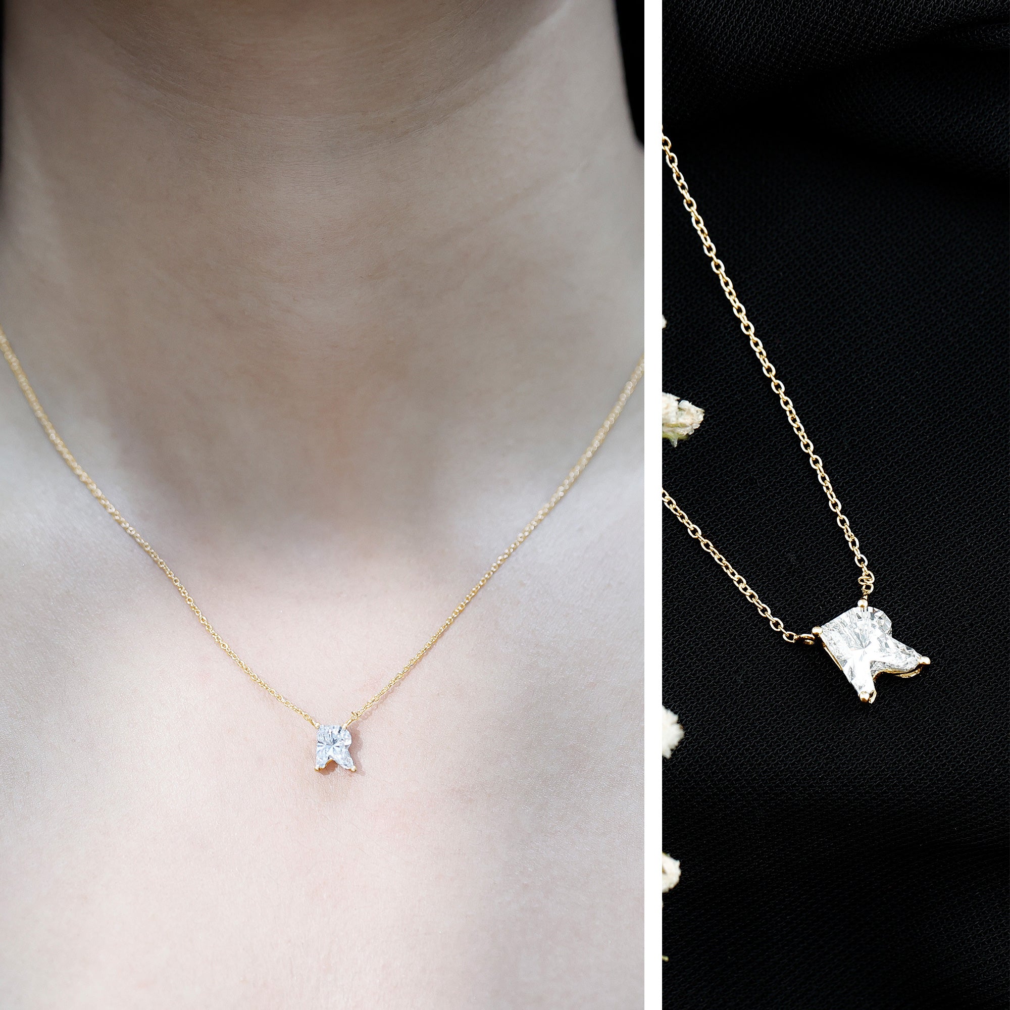 Fancy Cut 2 Carat Lab Grown Diamond Letter R Necklace for Her Lab - ( EF-VS ) - Rosec Jewels